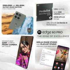 MOTOROLA Moto Edge 60 Pro 5G-Factory Unlocked Dual SIM-8GB 256GB-Pantone Shadow