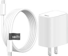 30W USB-C Fast Charger Adapter for Samsung Galaxy Tab S11, S10, 10Ft Cable