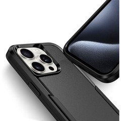 Designed for iPhone 15 Pro Max Case, Heavy Duty Shockproof Dustproof Cover, Blac