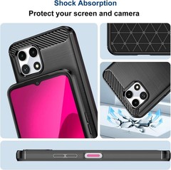 Case for T-Mobile REVVL 7 5G, Slim Fit Shock-Absorption TPU Rubber Cover, Black