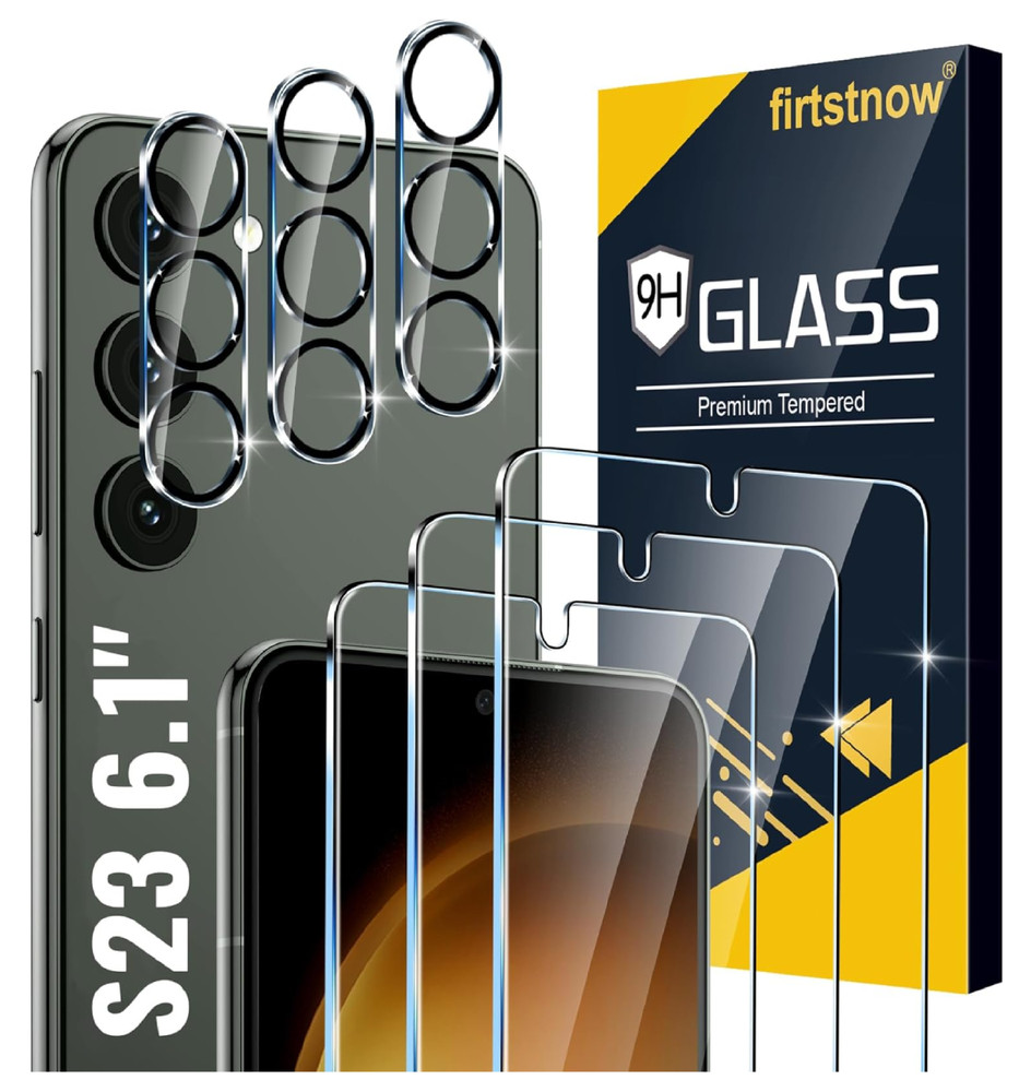firtstnow 3 Pack for Samsung Galaxy S23 Screen Protector Tempered Glass + 3 Pack