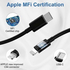 2 Pack 20W Type-C Fast Charger Block for iPhone 14/13/12/12 Pro Max 6FT