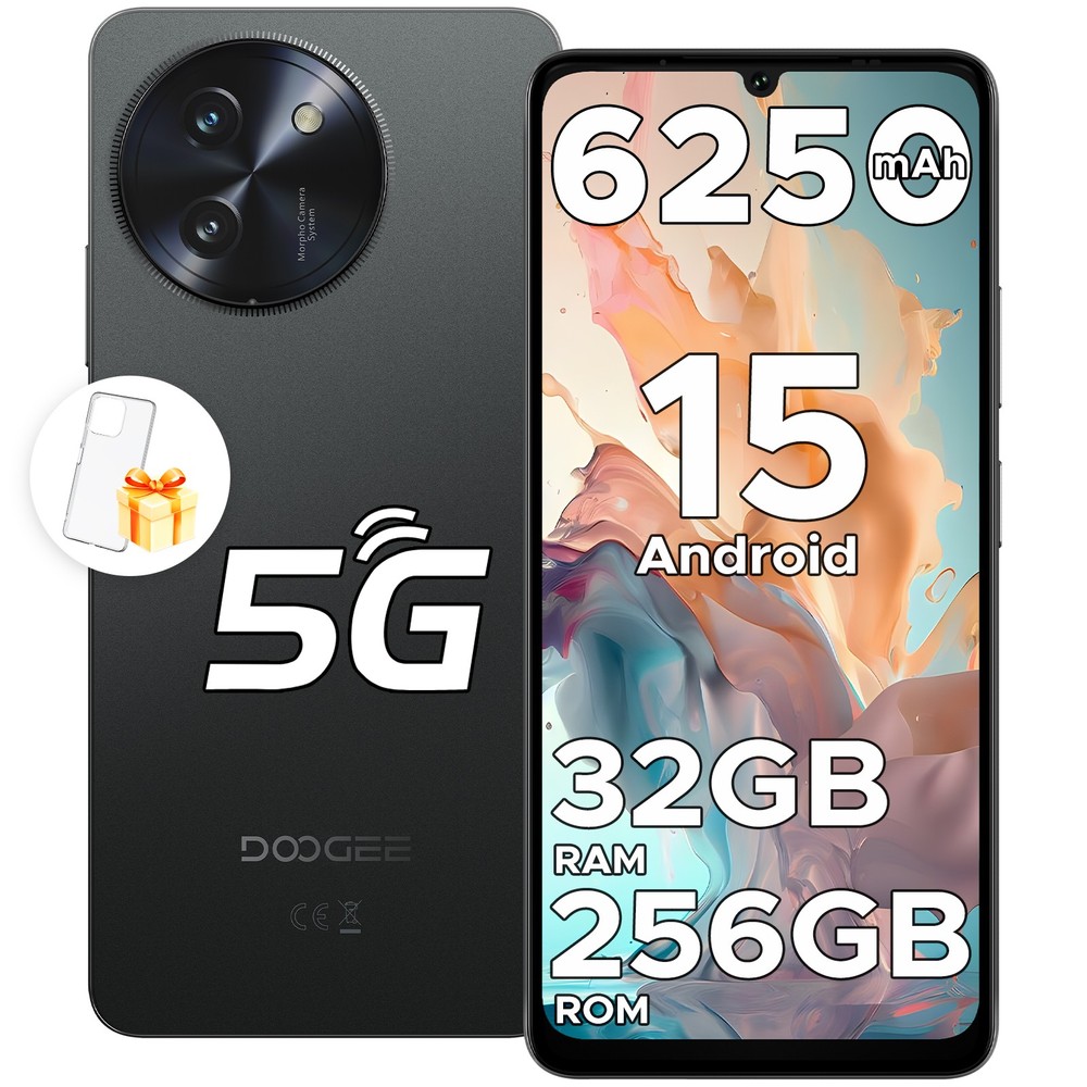 DOOGEE Note59Pro 5G Cell Phone Android 15 32GB+256GB 6250mAh Smartphone NFC AI