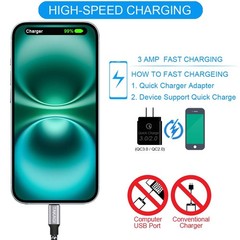 Nylon Braided 6ft USB A to Type C Cable – 3-Pack Fast Charging