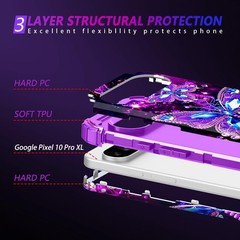 Google Pixel 10 Pro XL Case, Glow in The Dark Three Layer Heavy Duty Protection