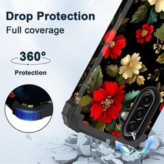 Unique Flower Pattern Samsung Galaxy A17 Case, Heavy Duty Dual Layer Shockproof