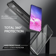 Heavy Duty Shockproof Case for Samsung Galaxy S10 with Built-in Screen Protector