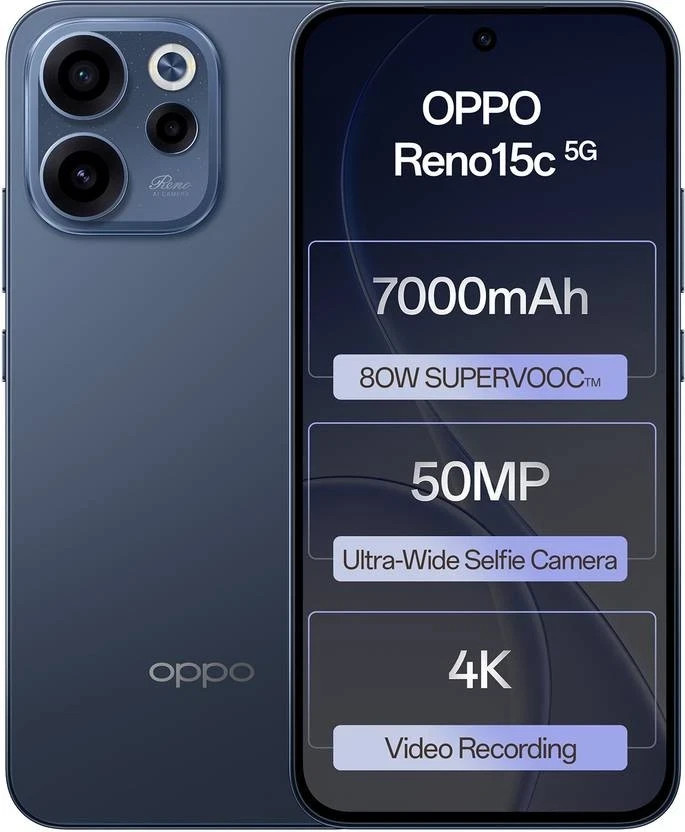 Oppo Reno15c 5G (Blue, 12GB RAM 256GB Storage) 6 Gen 1 Processor Global Version