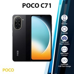 Xiaomi POCO C71 Android Cell Phone (NEW/3GB+64GB/BLACK/Dual SIM/Unlocked)