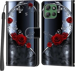 1. For Motorola Moto G Power 2025/2026 Case Wallet, Rose Butterfly, Shockproof