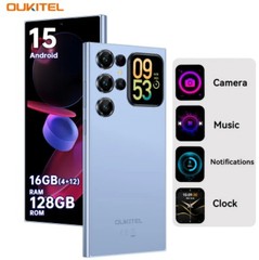 OUKITEL Dual Screen C62 Android 15 Phone, 16GB (4+12 Virtual) + 128GB Unlocked
