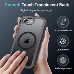 Magnetic for iPhone 17e Case & iPhone 16e Case, Heavy Duty Protection 6.1”-Blac