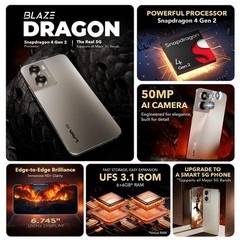 Lava Blaze Dragon (Golden , 4+4*GB RAM, 128 GB)|Snapdragon 4Gen2 Global Version