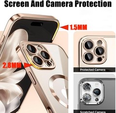 Magnetic Case for iPhone 15 Pro Max with 2 Privacy Screen Protector & Camera Cov