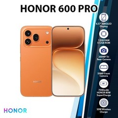 Honor 600 Pro 5G Android Cell Phone (ORANGE/12GB+512GB/Dual SIM/Unlocked)