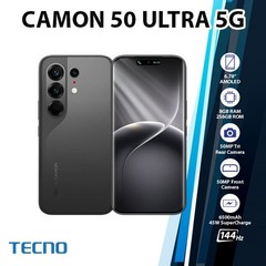 TECNO Camon 50Ultra 5G Android Cell Phone (8GB+256GB/BLACK/Dual SIM/Unlocked)