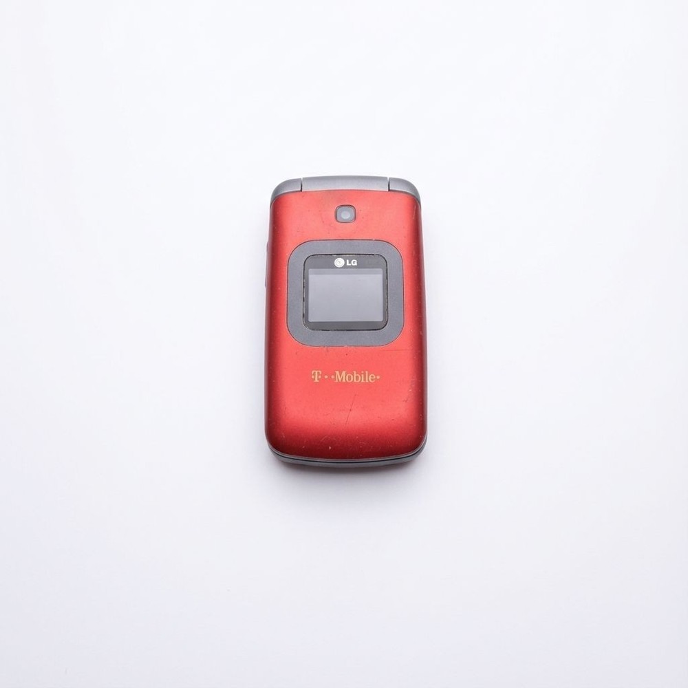 LG Flip Phone T Mobile Red Clamshell Camera Basic Cellular Compact Feature Phone