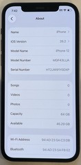 USED BLACK GSM UNLOCKED iPhone 12, 64GB A2172 MGF43LL/A WITH 88% BATTERY HEALTH