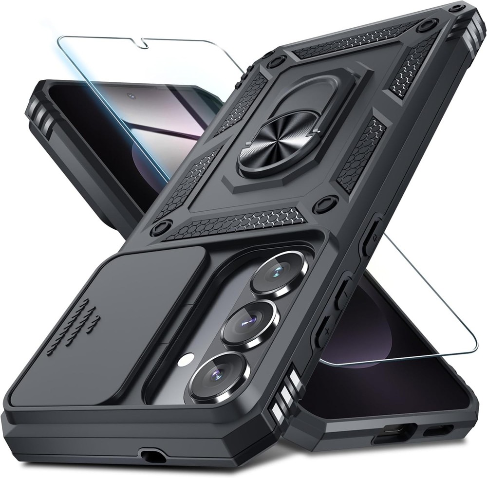 For Samsung Galaxy S26 Case w/ Slide Camera Lens & 1x Screen Protector,Kickstand