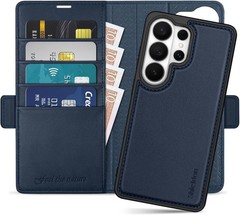 Detachable Case for Galaxy S26 Ultra 6.9-inch, Genuine Leather, Magnetic Wallet