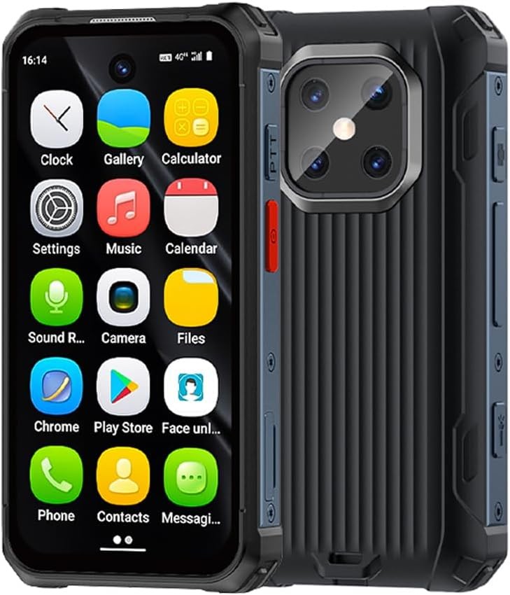 IP68 Waterproof Mini Rugged Phone 3.88″ 4G Dual SIM Unlocked Android 12 6G+128GB