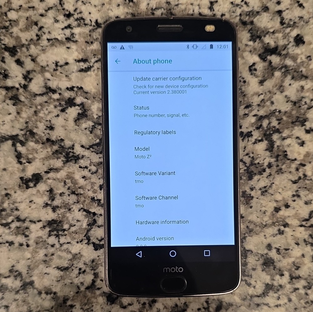 Motorola Moto Z2 64GB Black T-Mobile Android LTE Smartphone Fingerprint Sensor