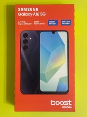 Boost Mobile Prepaid Samsung Galaxy A16 5G – 128 GB, Blue Black – New Sealed