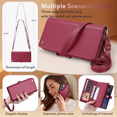 Wallet Case for Samsung Galaxy S25U Multi-Function Detachable 2 in 1 Magnetic Ph