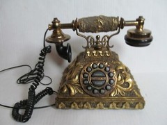 Victorian style desk Phone Gold Gilt Rotary Style With Push Buttons