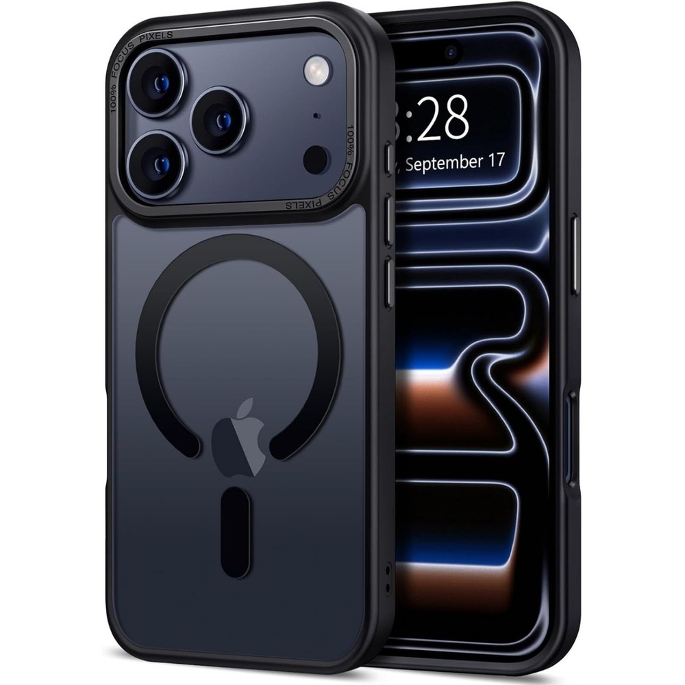 iPhone 17 Pro Case Soft TPU Shockproof Protective Phone Cover Frosted Black