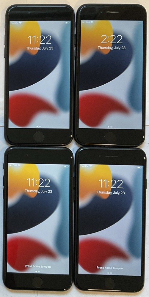LOT OF FOUR USED GSM UNLOCKED APPLE iPhone 7, 128GB A1660 MNAJ2LL/A PHONES