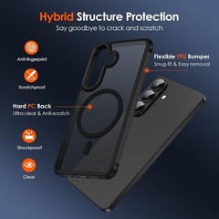 2PCS Magnetic Case & Screen Protector for Samsung Galaxy S26 5G 6.3 Inch Slim Sh
