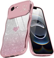iPhone 16e Case & iPhone 17e Case for Women Girls Cute Curly Wavy Frame Love Hea
