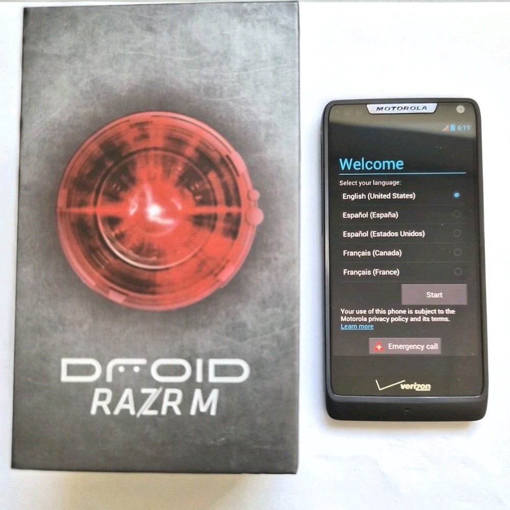 Motorola Droid Razr M 8GB XT907 *VINTAGE* VERIZON CARRIER *NEW*