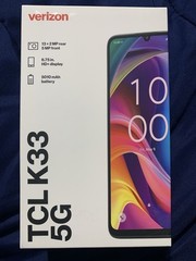 TCL K33 5G Prepaid (Verizon ONLY) Smartphone 6.75” 64GB NEW SEALED