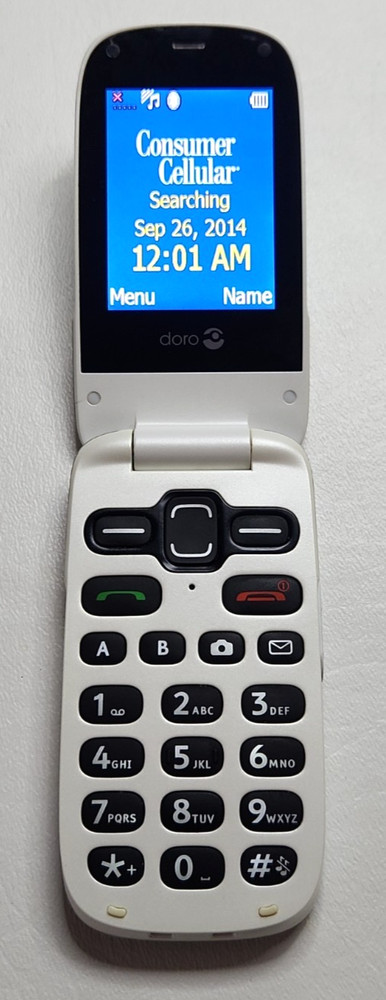 Doro PhoneEasy 626 – Consumer Cellular – White Flip Phone – Tested/Works