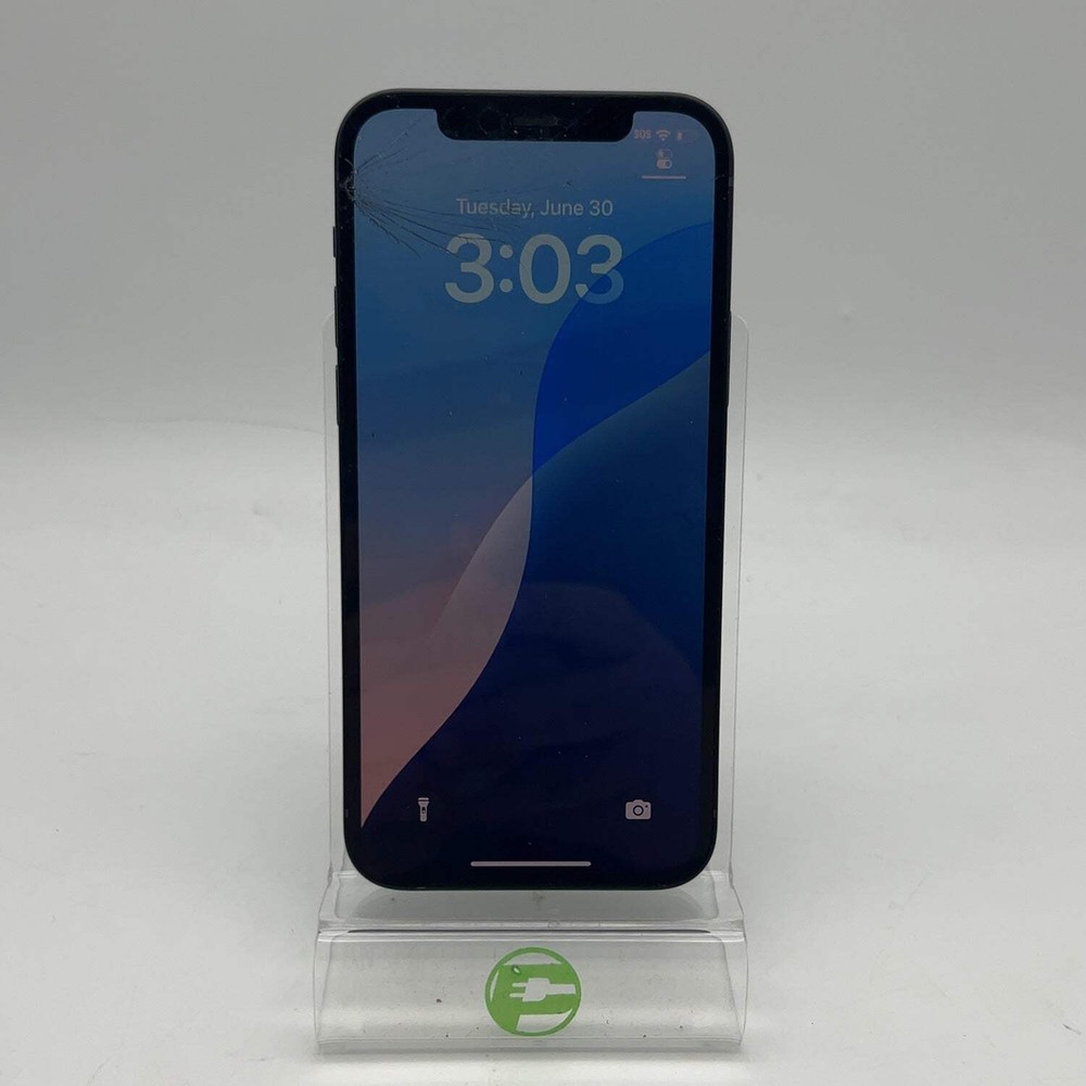 Broken Unlocked Apple iPhone 12 64GB 18.6.2 MGF43LL/A Read