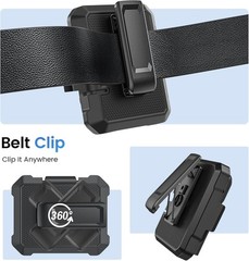 Slim Case for Motorola Razr 2024/2025/2026 with Belt Clip, Screen Protector, Bla
