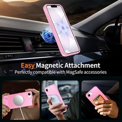 Magnetic for iPhone 17e Case/iPhone 16e Case with Metal Stand, Pink