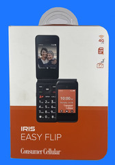 Iris Easy Flip Consumer Cellular Flip Phone 2.8″ 8GB BLACK – Open Box
