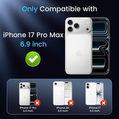 3 in 1 for iPhone 17 Pro Max Case, Invisible Kickstand, HD Screen Protector, Cam