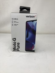 New & Sealed – Verizon Motorola Moto G Pure, 32GB, Blue – Prepaid Smartphone