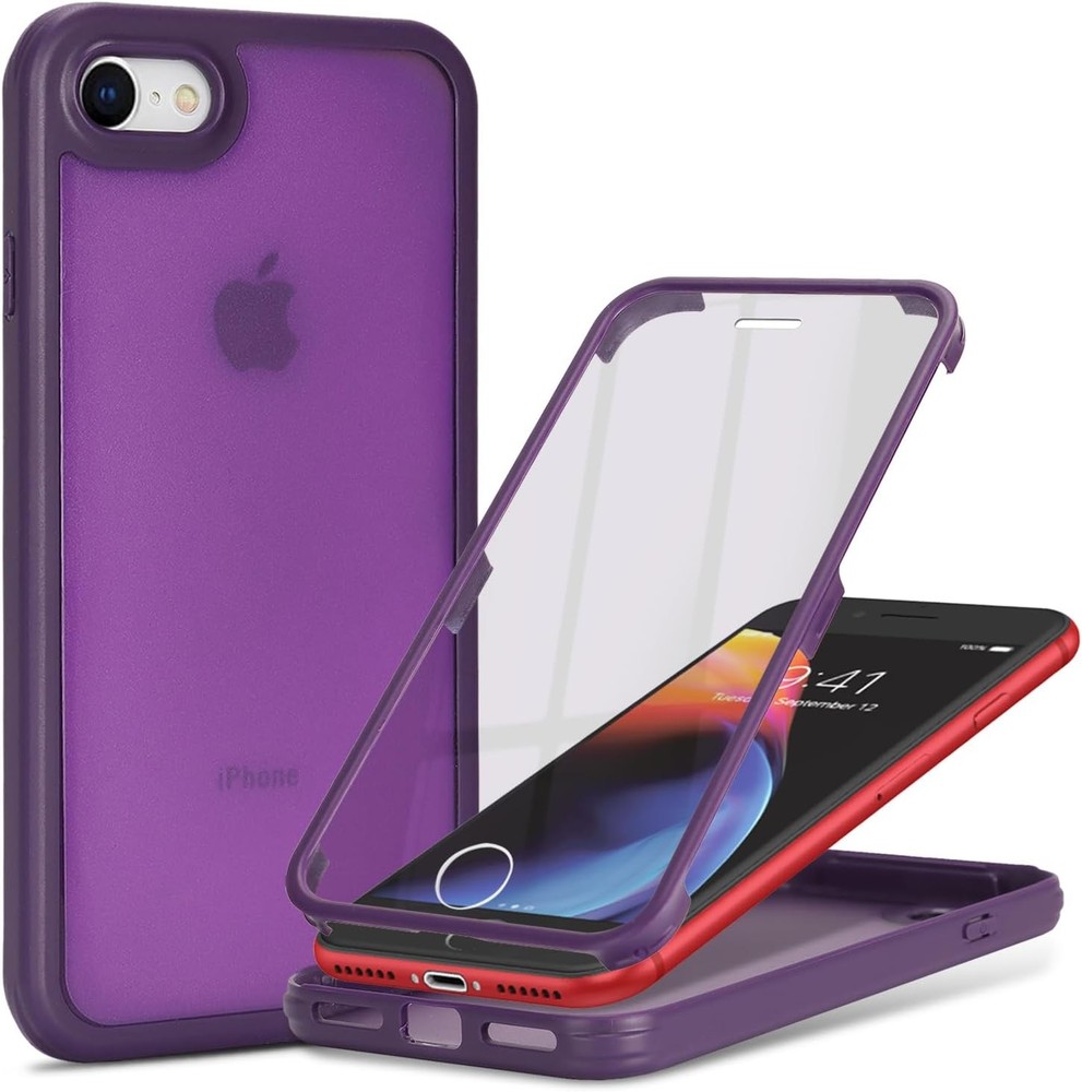 for iPhone SE 2020/2nd/2022/3rd Case with Built-in Screen Protector & Full Body