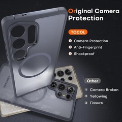 Slim Matte Back Case for Samsung Galaxy S25 Ultra 6.9″, Full Camera Protection,