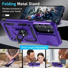 Samsung Galaxy S25 FE Case Built in Slide Camera Lens Cover + Screen Protector +