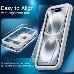 2-Pack Tempered Glass Screen Protector & Lens Protector for iPhone 16 6.1-Inch