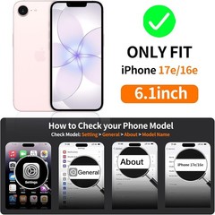 Magnetic for iPhone 17e Case/iPhone 16e Case with Metal Stand, Pink