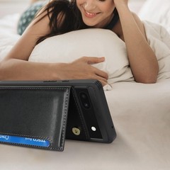 Wallet Phone Case for Google Pixel 6a, Card Holder, RFID Blocking, Black