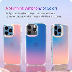 Hue – for iPhone 15 Pro Case – Iridescent Shockproof Cover with Color Changing E