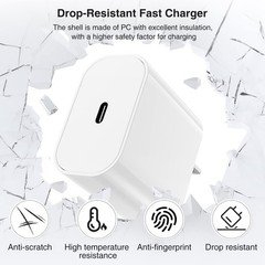 20W Fast Charging USB-C Block with 10ft Cable for iPhone 17 Pro Max/16 Pro Max